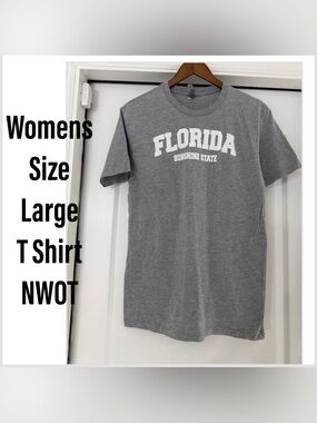Next Level Apparel size Large T-Shirt womens Grey 'Florida Sunshine State NWOT
